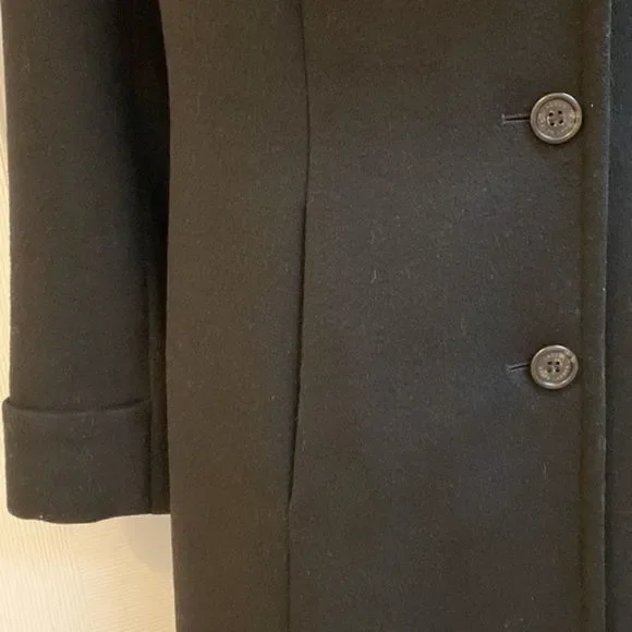 Lauren Ralph Lauren Womens Faux Fur Trim Wool Blend Walker Coat, Black, Sz 8P - Picture 7 of 8